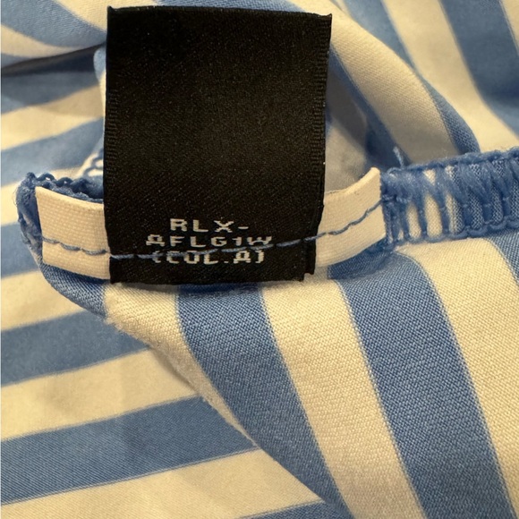 RLX Ralph Lauren Golf Polo Medina Country Club Blue White Stripes Size Large - Picture 6 of 7